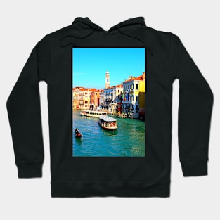 Grand Canal with Vaporettos and a Gondola Hoodie